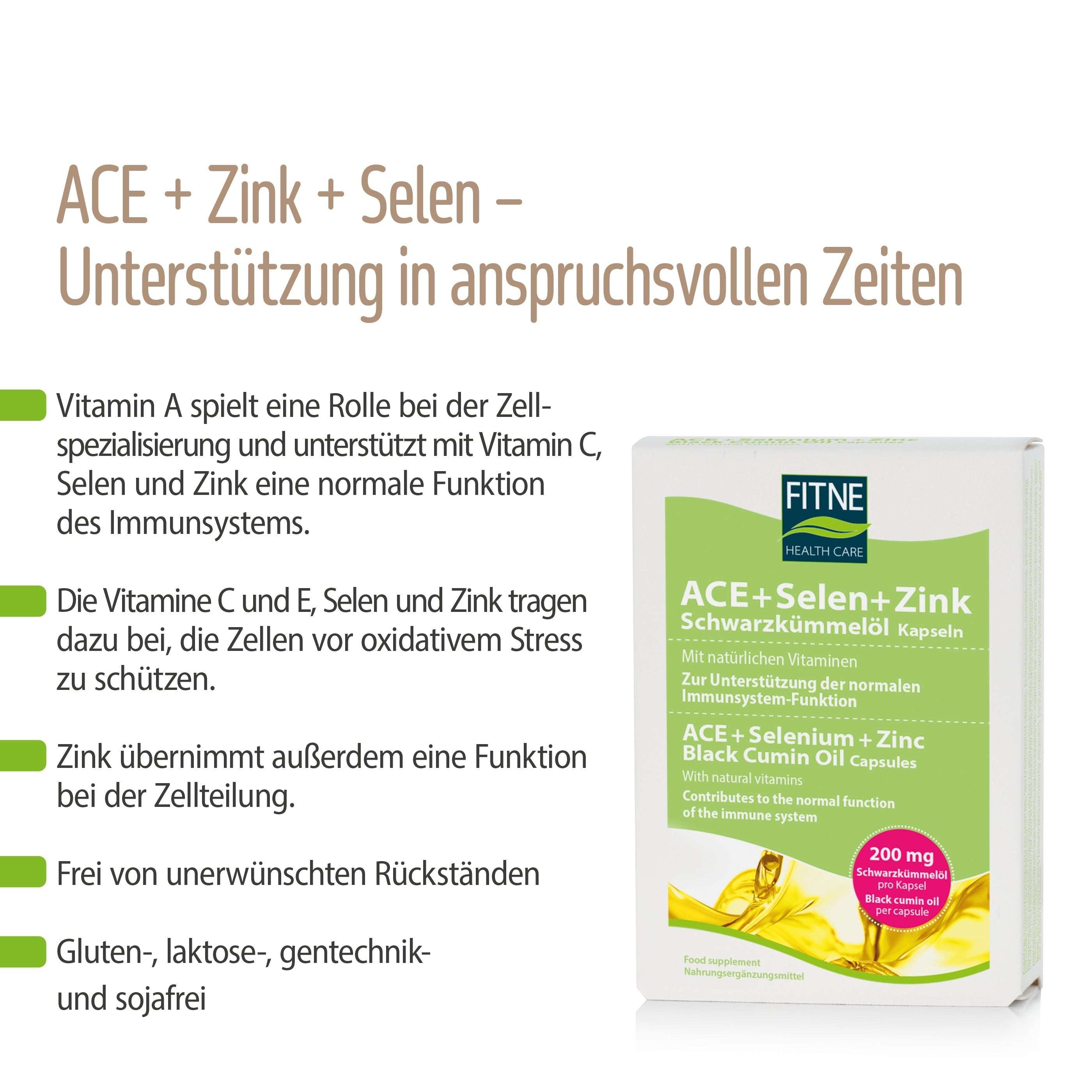 ACE + Selen + Zink Schwarzkümmelöl Kapseln